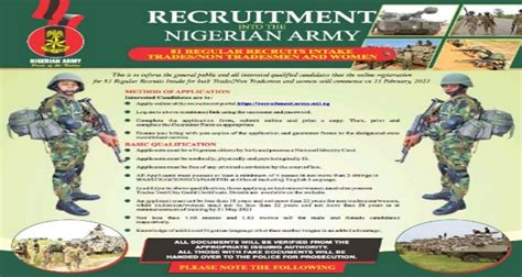 nigerian army recruitment portal